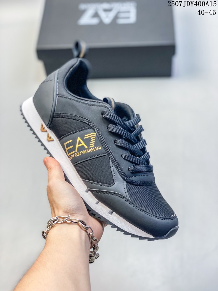 EA7 Mixed-Material Retro Trainer Sneakers