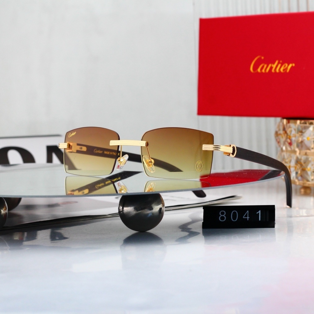 Cartier Signature C Decor Rimless Sunglasses