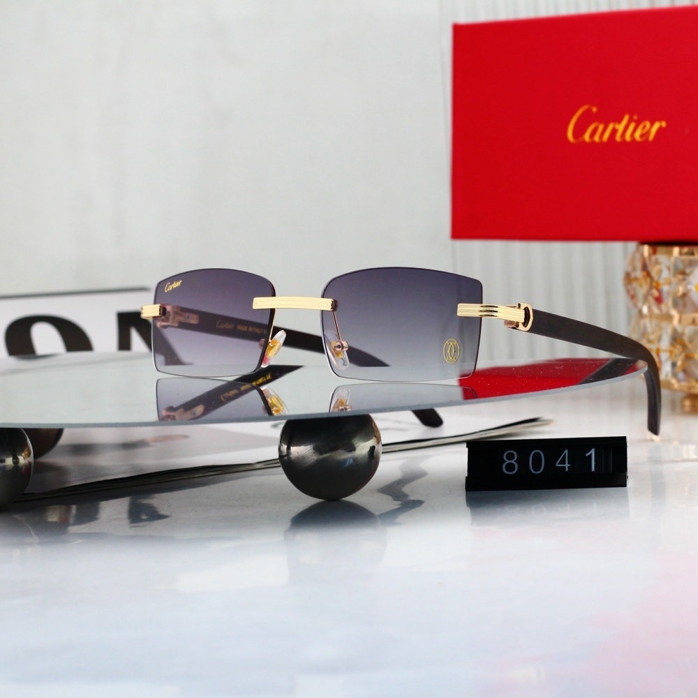 Cartier Signature C Decor Rimless Sunglasses