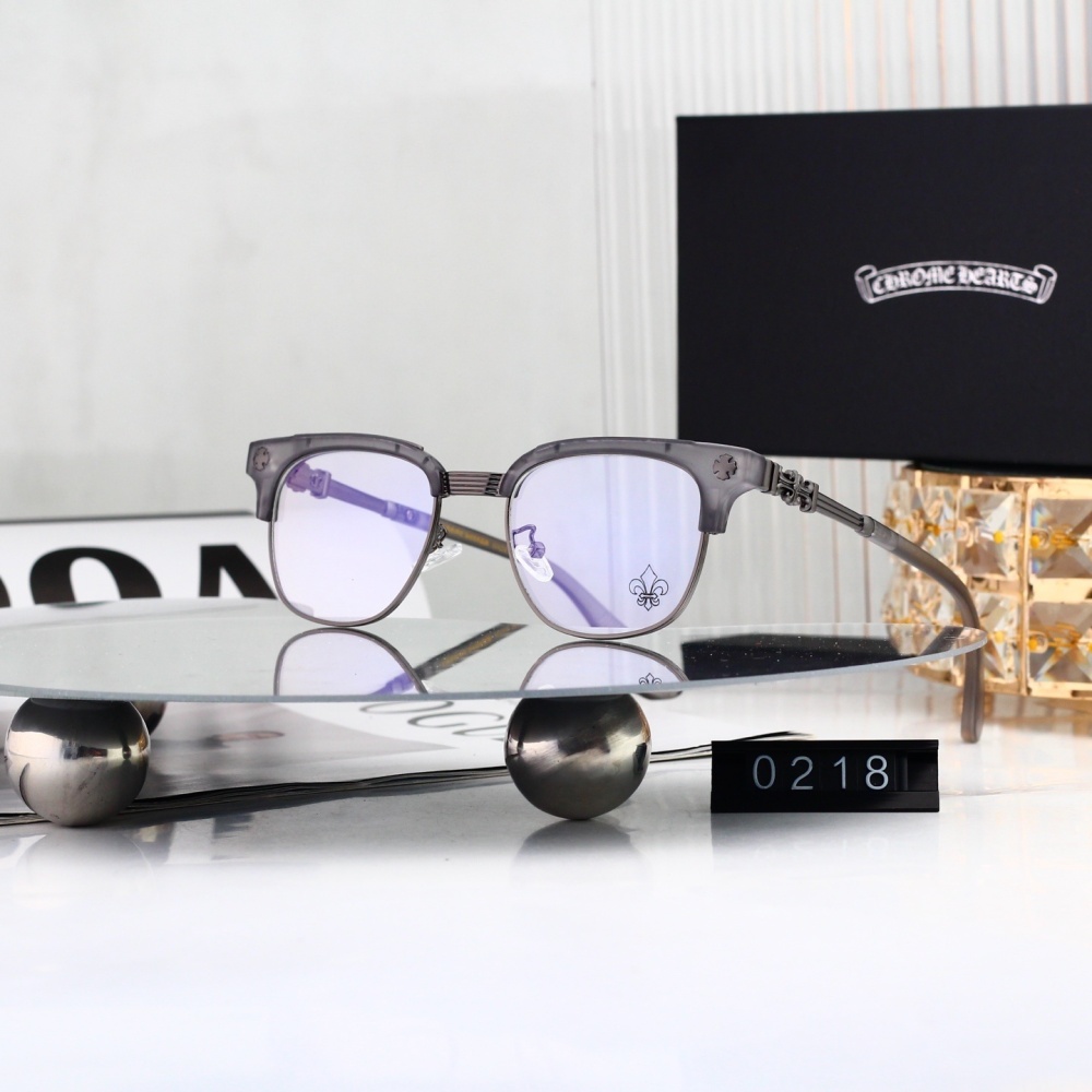 Chrome Hearts Retro Semi-Rimless Blue Light Blocking Glasses 0218