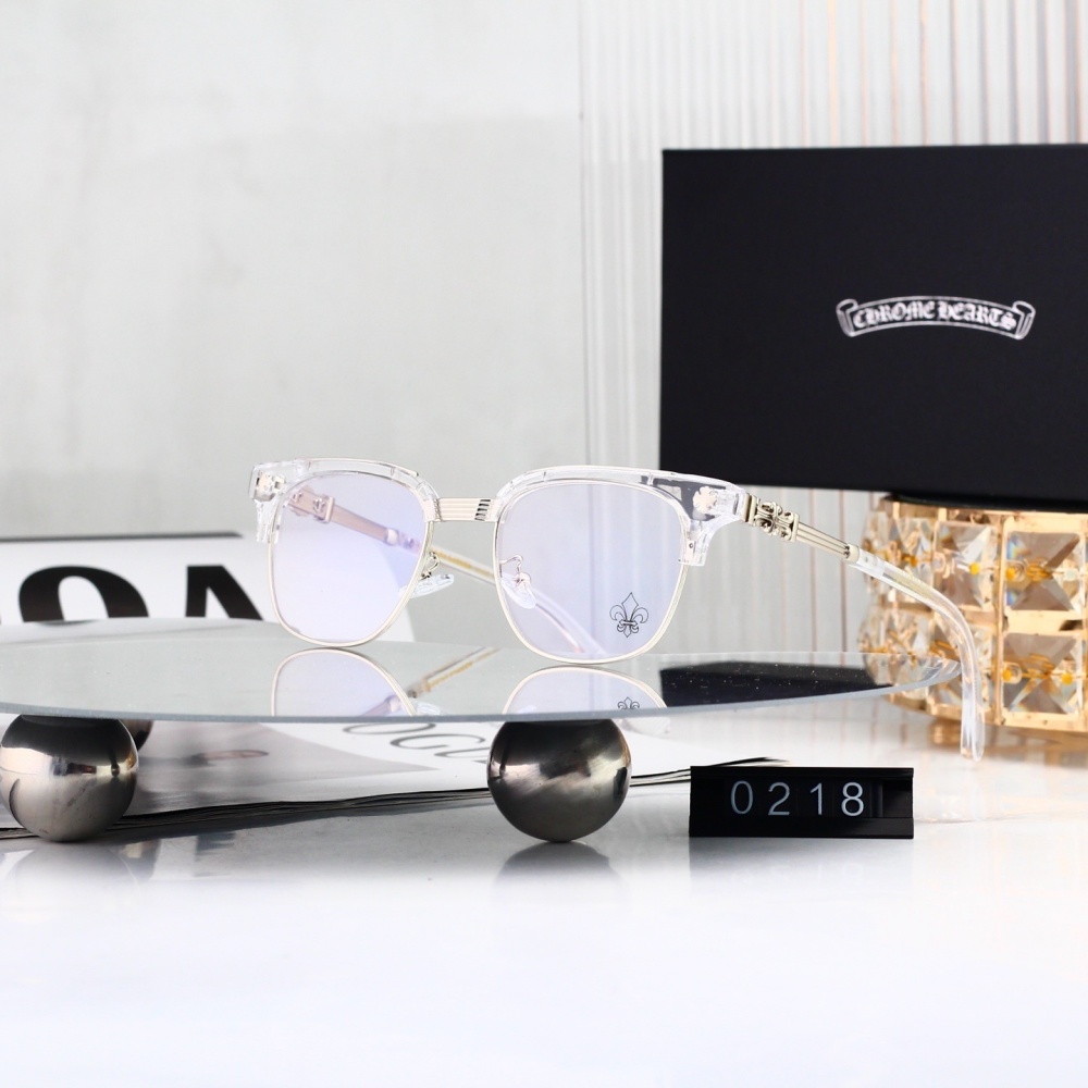 Chrome Hearts Retro Semi-Rimless Blue Light Blocking Glasses 0218