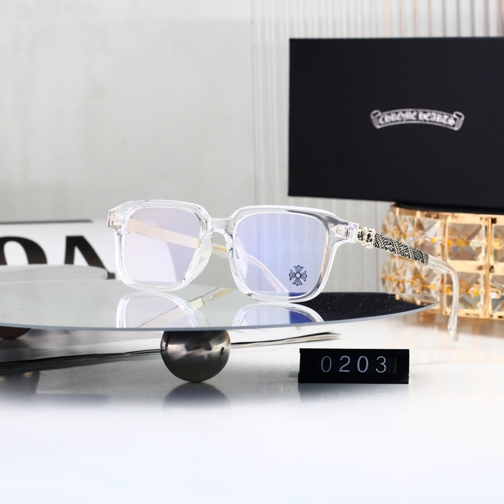 Chrome Hearts Retro Semi-Rimless Blue Light Blocking Glasses 0218