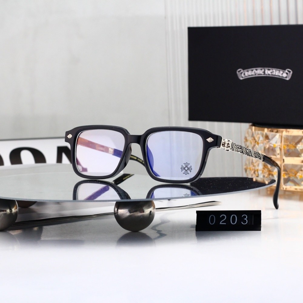 Chrome Hearts Retro Semi-Rimless Blue Light Blocking Glasses 0218