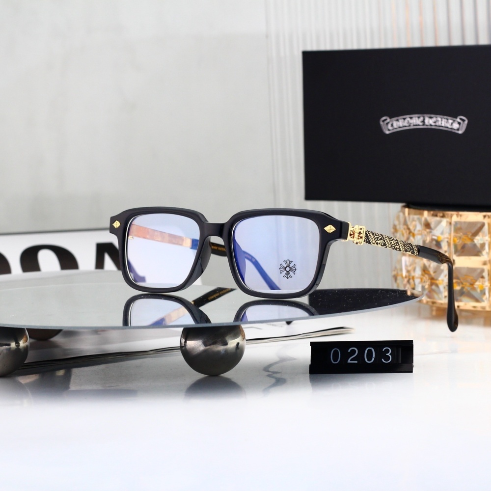 Chrome Hearts Retro Semi-Rimless Blue Light Blocking Glasses 0218