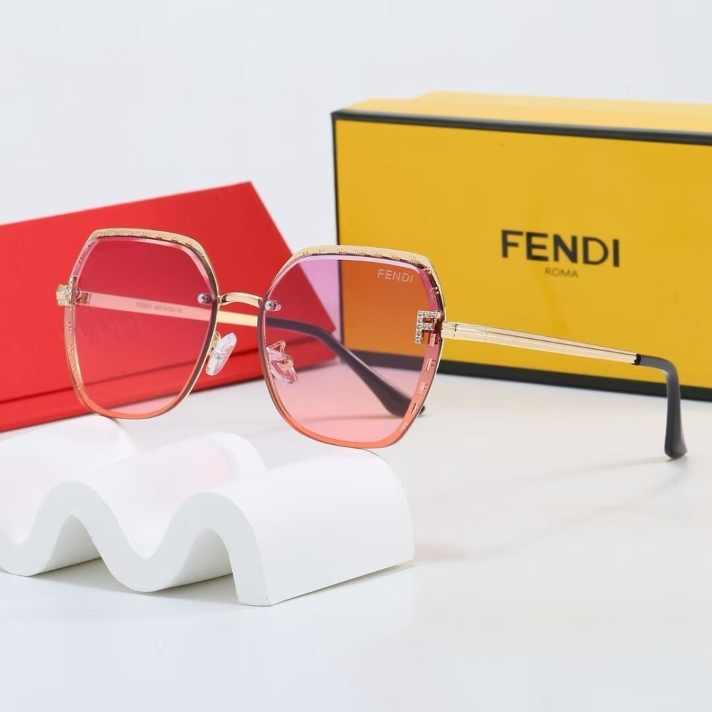 Fendi Roma Signature FF Pattern Metal Frame Sunglasses 7899
