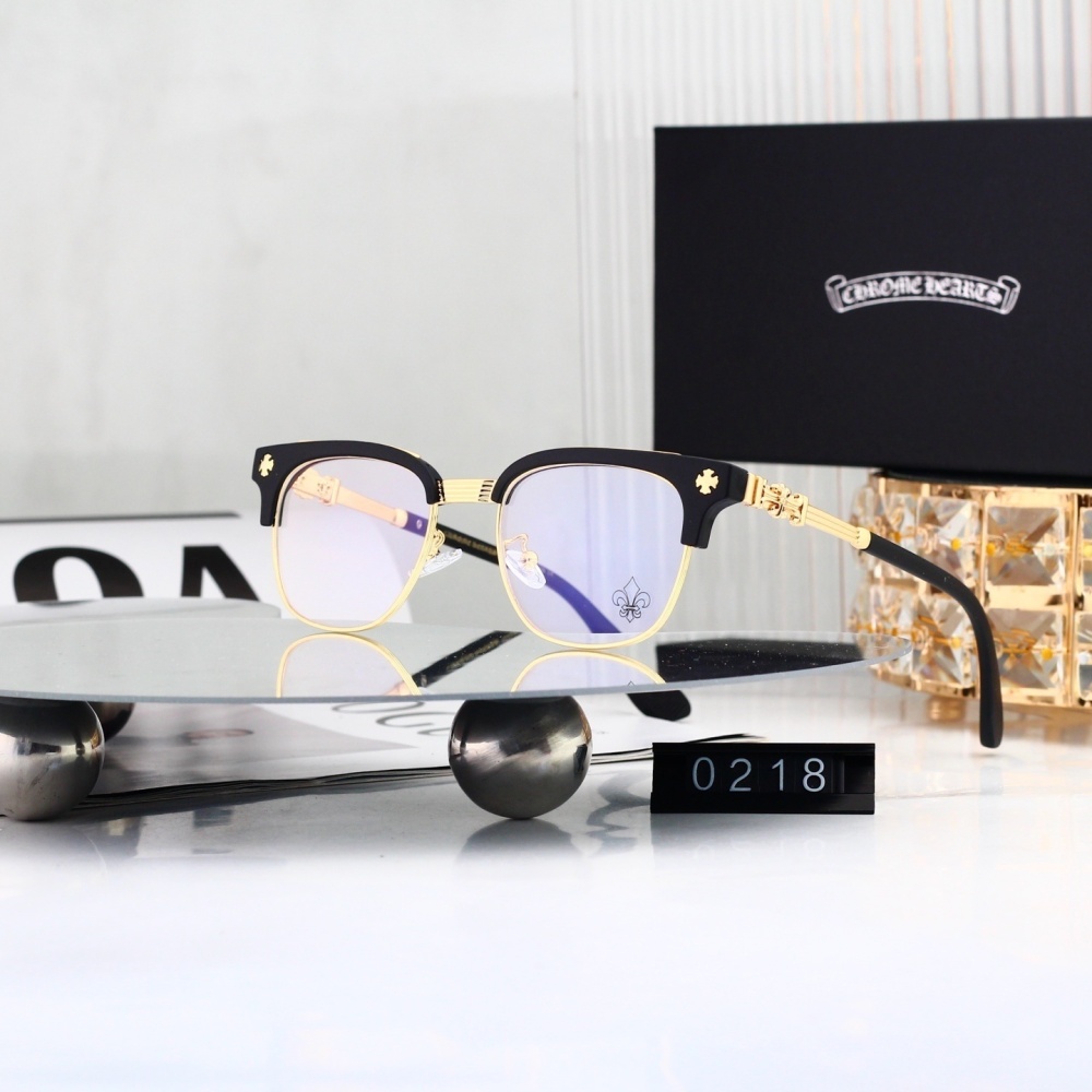 Chrome Hearts Retro Semi-Rimless Blue Light Blocking Glasses 0218