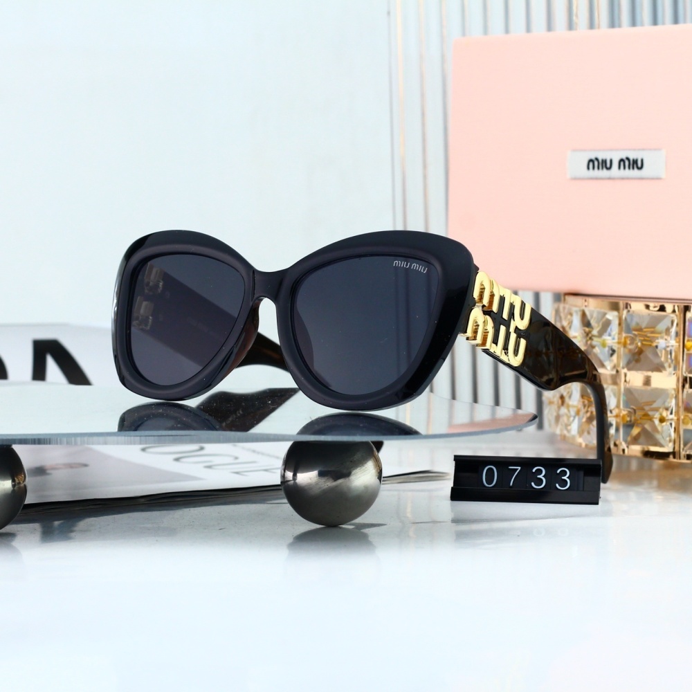 Miu Miu Classic Logo Temple Cat-Eye Sunglasses for Women 0733