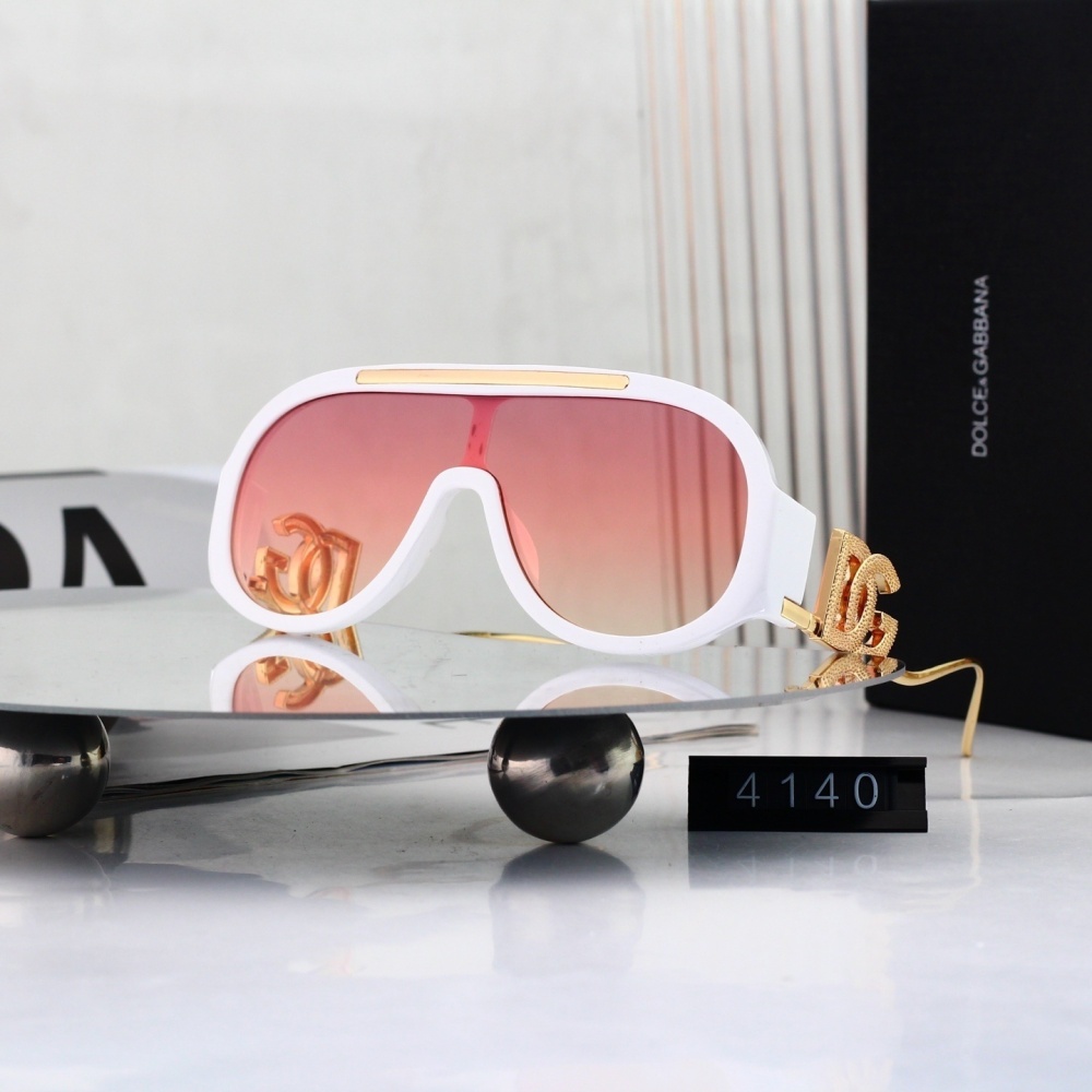 Dolce & Gabbana Luxury Crystal DG Logo Oversized Shield Sunglasses 4140