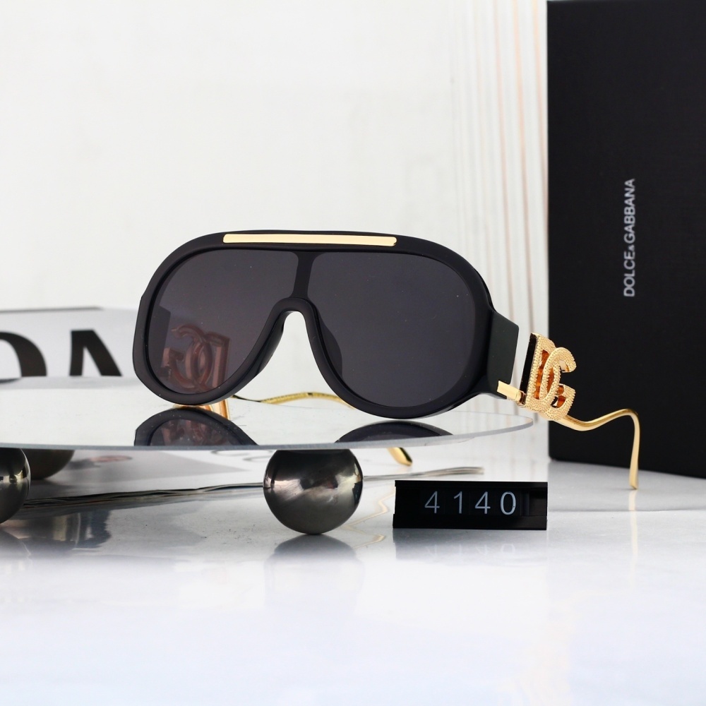 Dolce & Gabbana Luxury Crystal DG Logo Oversized Shield Sunglasses 4140