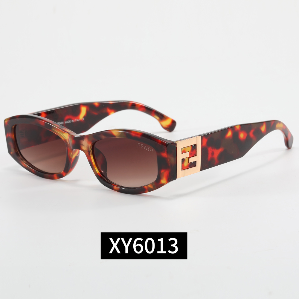 Fendi FF Logo Rectangular Cat-Eye Sunglasses (Multi-Color) 6013