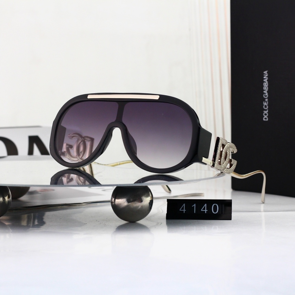 Dolce & Gabbana Luxury Crystal DG Logo Oversized Shield Sunglasses 4140