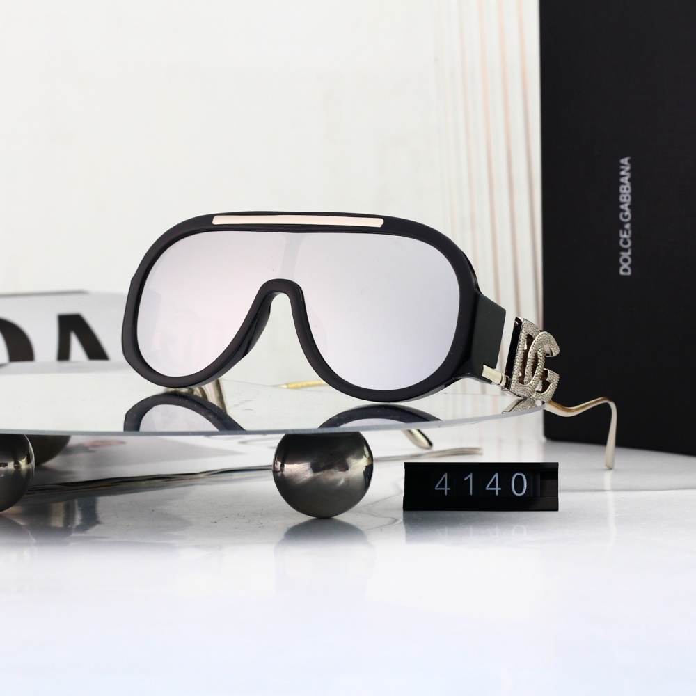 Dolce & Gabbana Luxury Crystal DG Logo Oversized Shield Sunglasses 4140