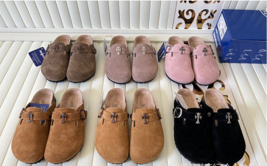 BIRKENSTOCK x Chrome Hearts — Genuine Leather Casual Slides for Men and Women