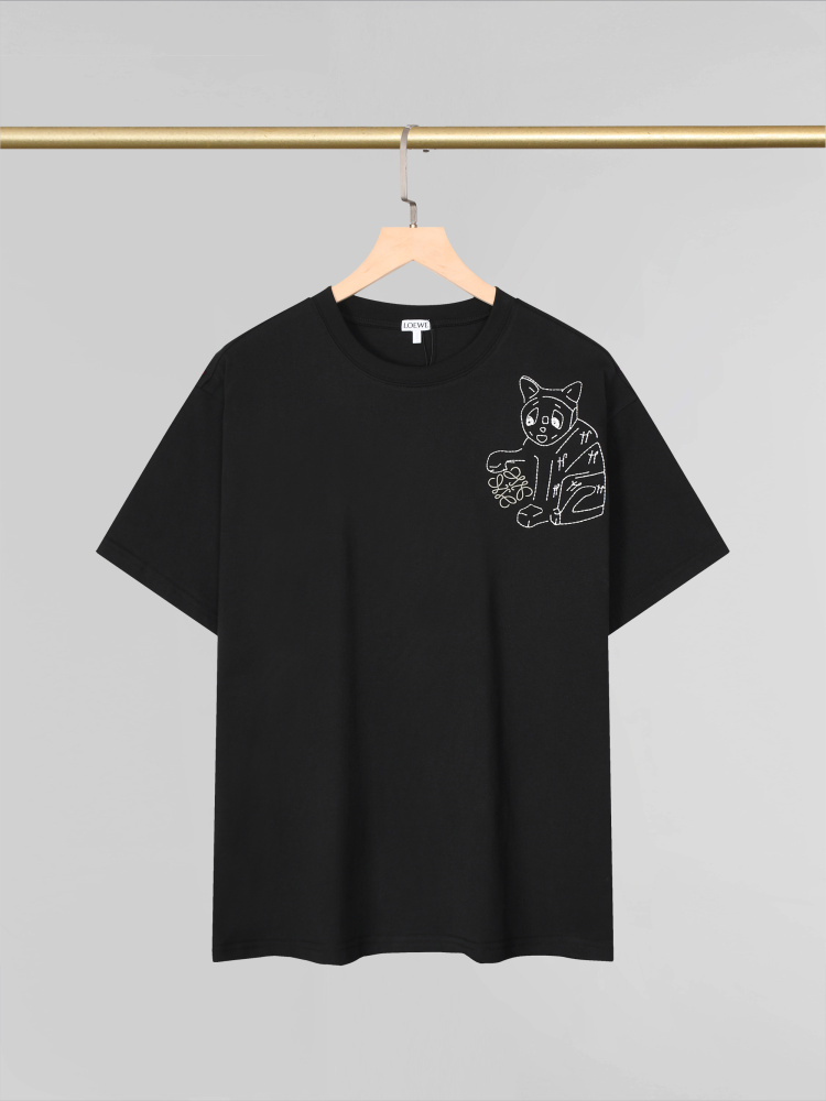 LOEWE x Louis Vain Cat Embroidered Crewneck T-Shirt
