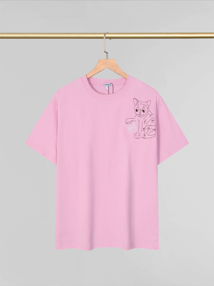 LOEWE x Louis Vain Cat Embroidered Crewneck T-Shirt