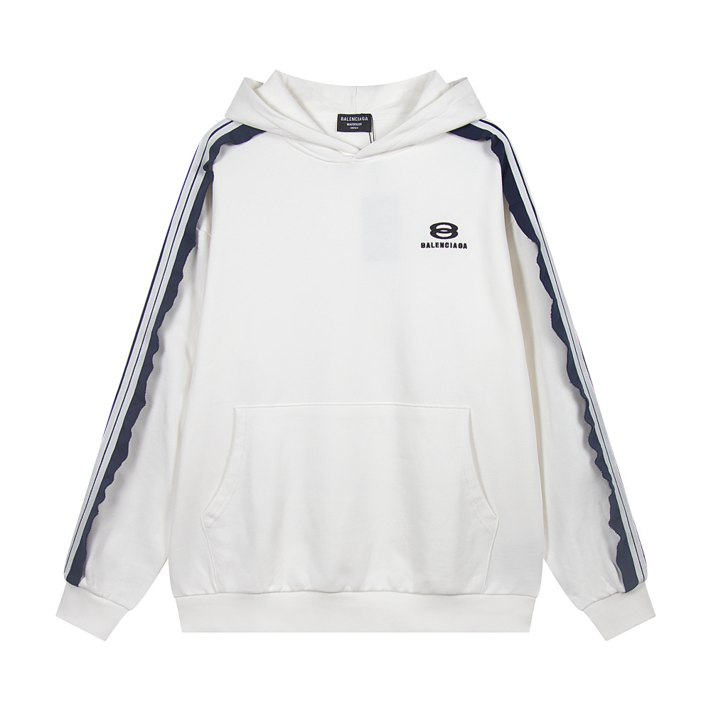 Balenciaga Oversized Fit Hoodie with Contrast Side Stripe Detail