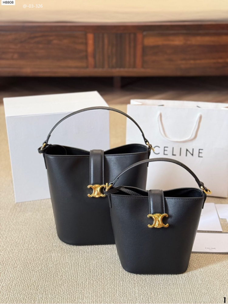CELINE Louise Leather Bucket Bag (Mini/Medium)
