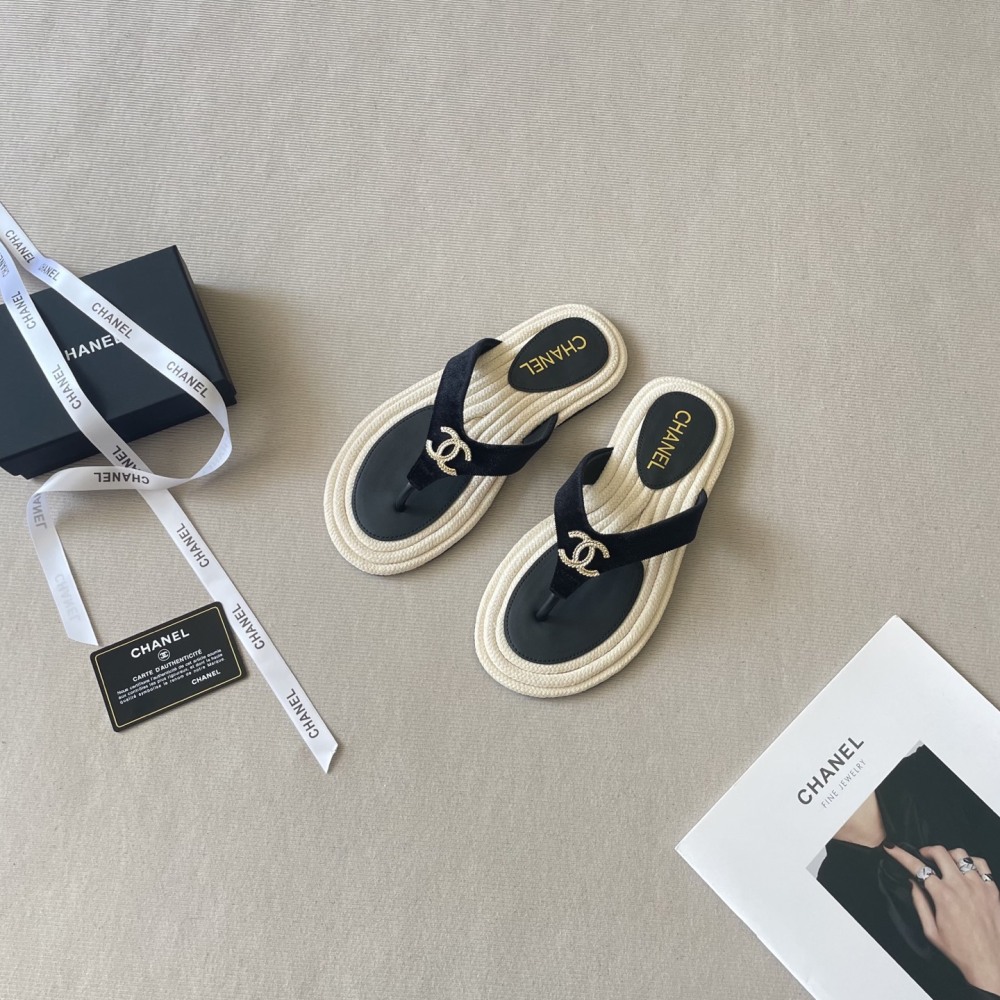 Chanel Summer Rope Sole Thong Sandal for Women