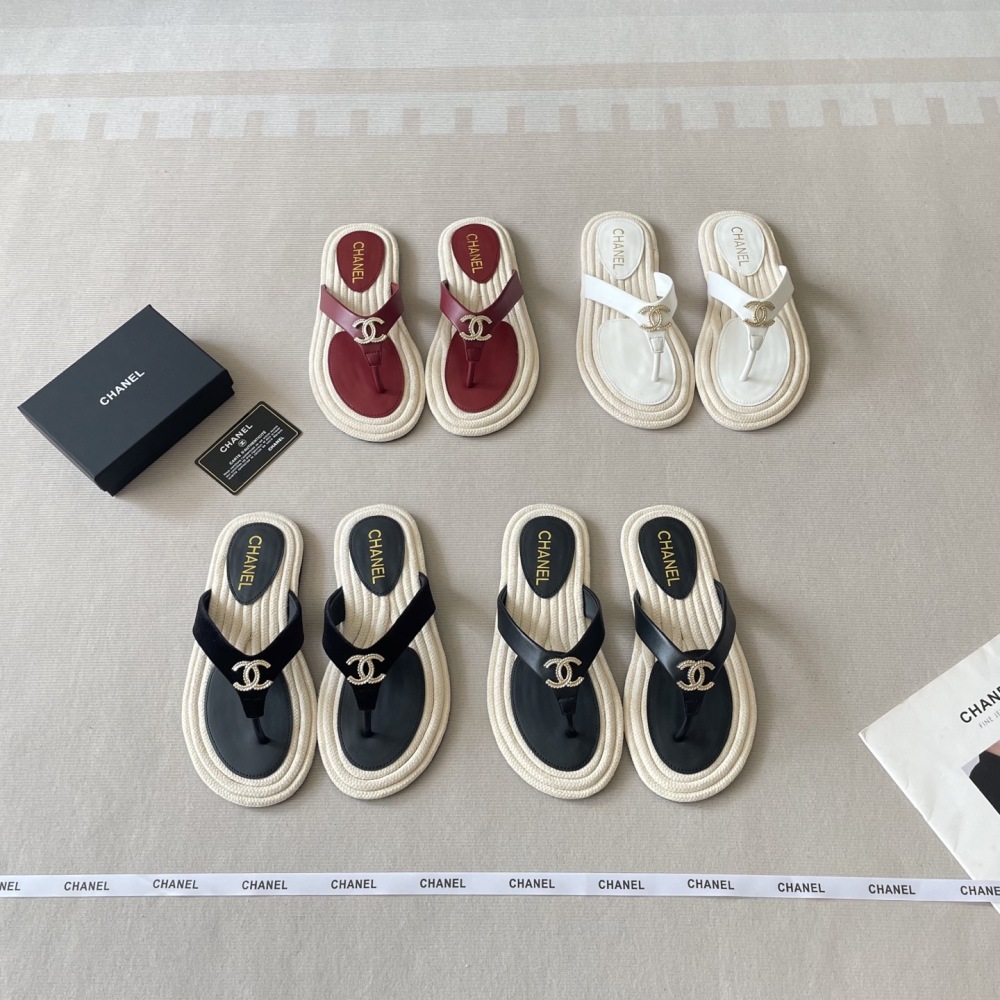Chanel Summer Rope Sole Thong Sandal for Women