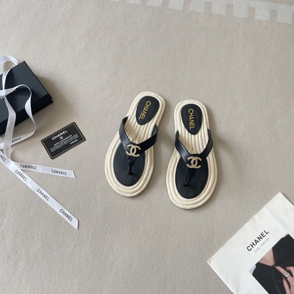 Chanel Summer Rope Sole Thong Sandal for Women