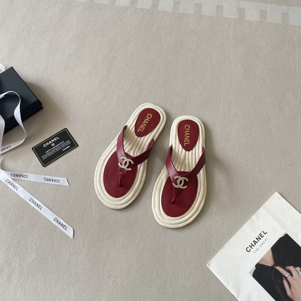 Chanel Summer Rope Sole Thong Sandal for Women