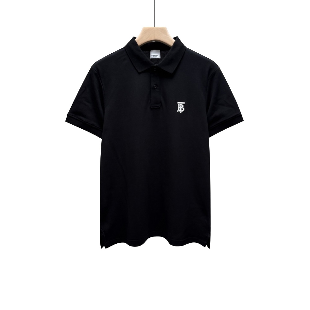 Burberry Men's TB Monogram Embroidered Cotton Polo Shirt