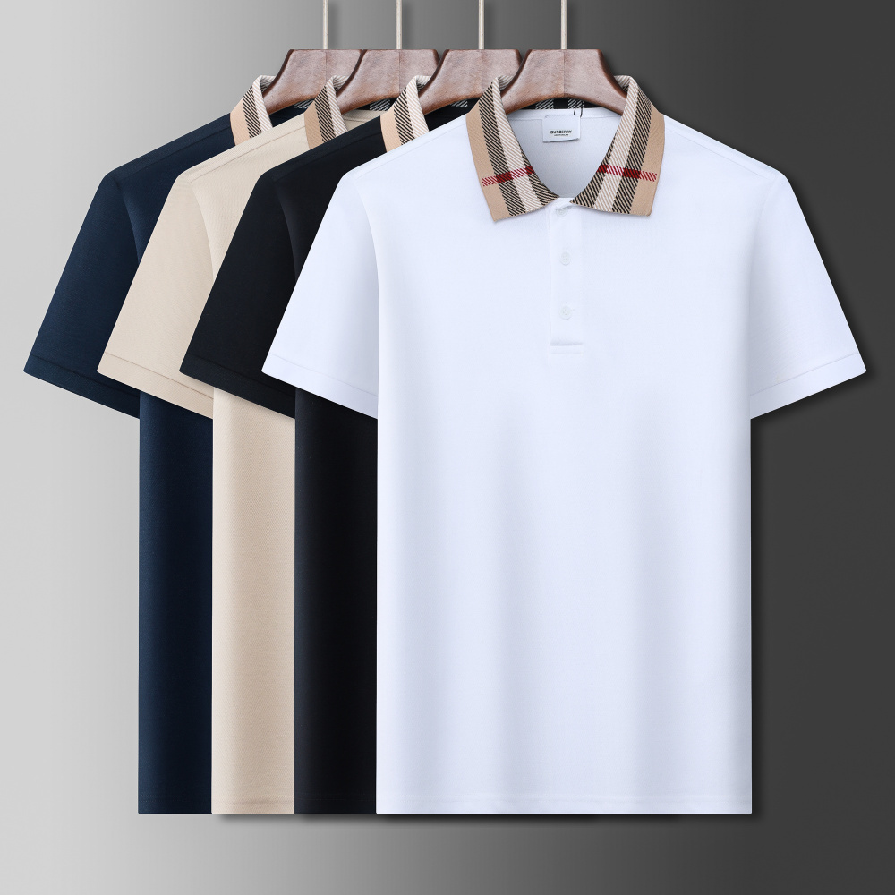 Burberry Luxury Pique Cotton Polo with House Check Collar