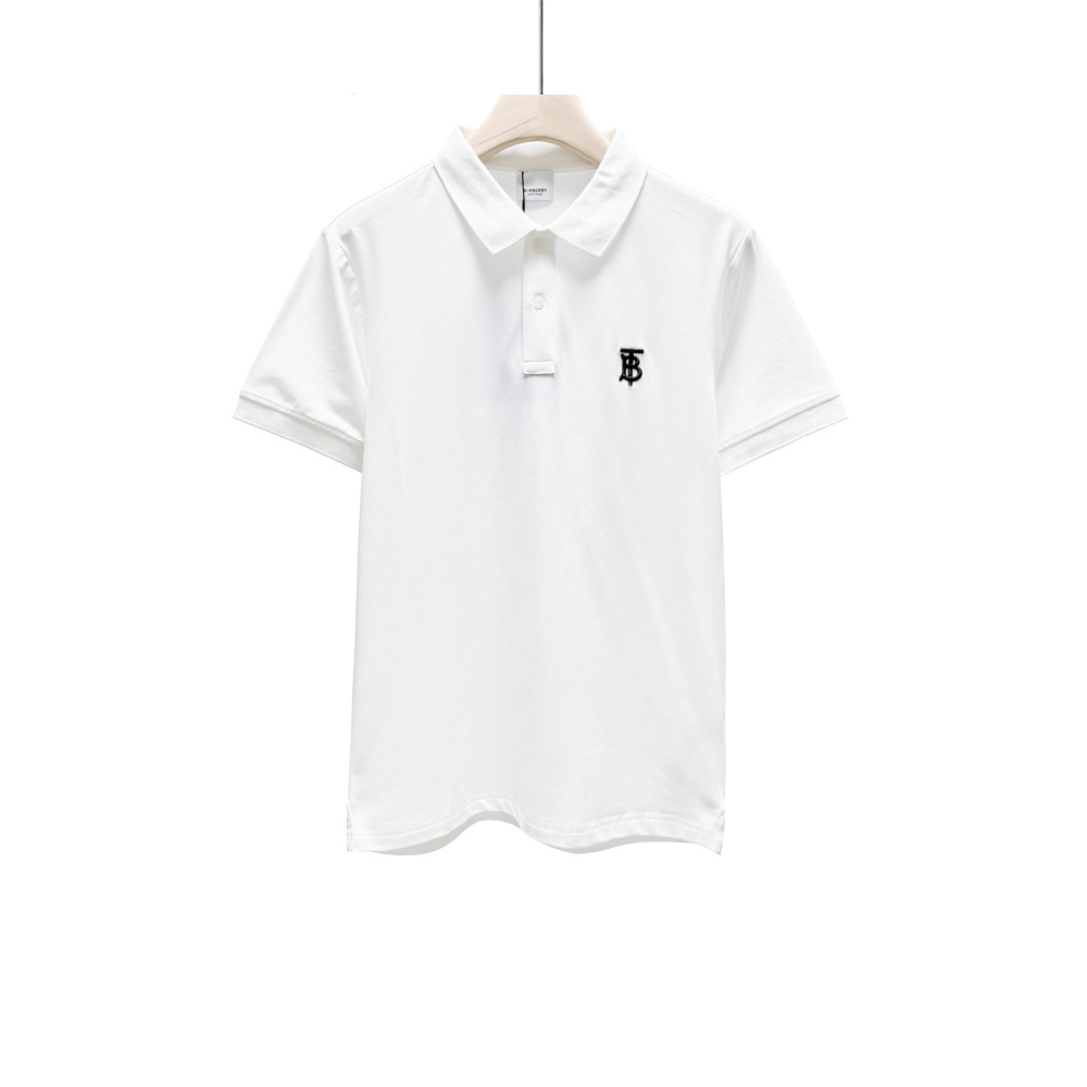 Burberry Men's TB Monogram Embroidered Cotton Polo Shirt