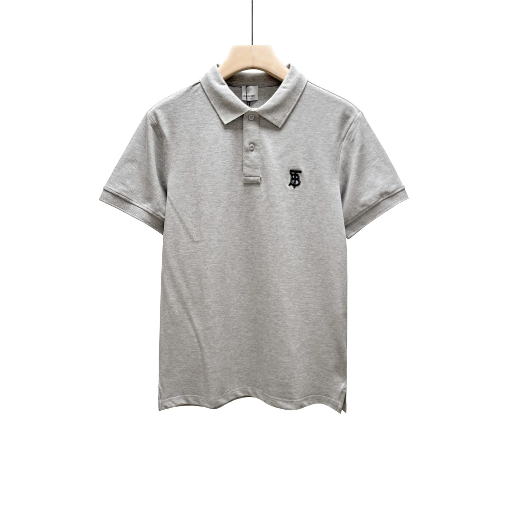 Burberry Men's TB Monogram Embroidered Cotton Polo Shirt