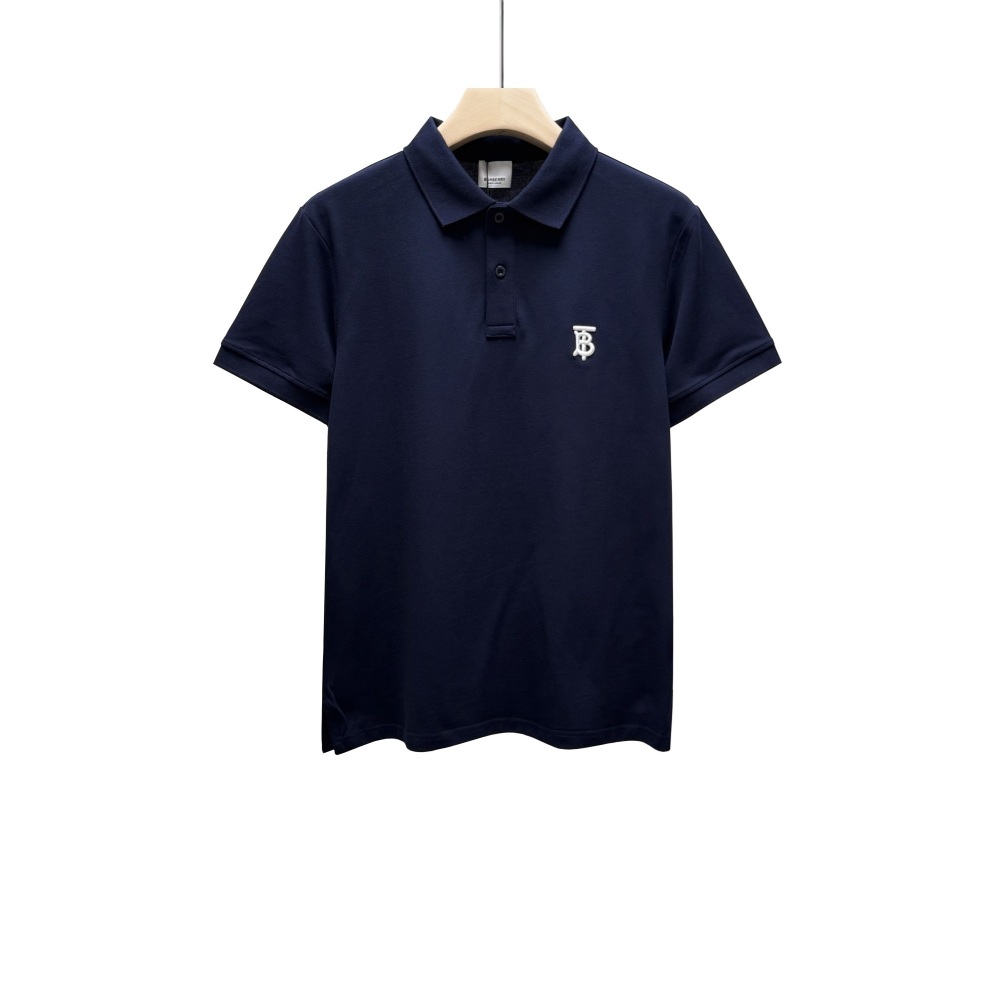 Burberry Men's TB Monogram Embroidered Cotton Polo Shirt