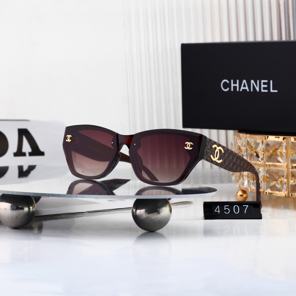 Chanel Iconic CC Logo Textured Temple Sunglasses 4507