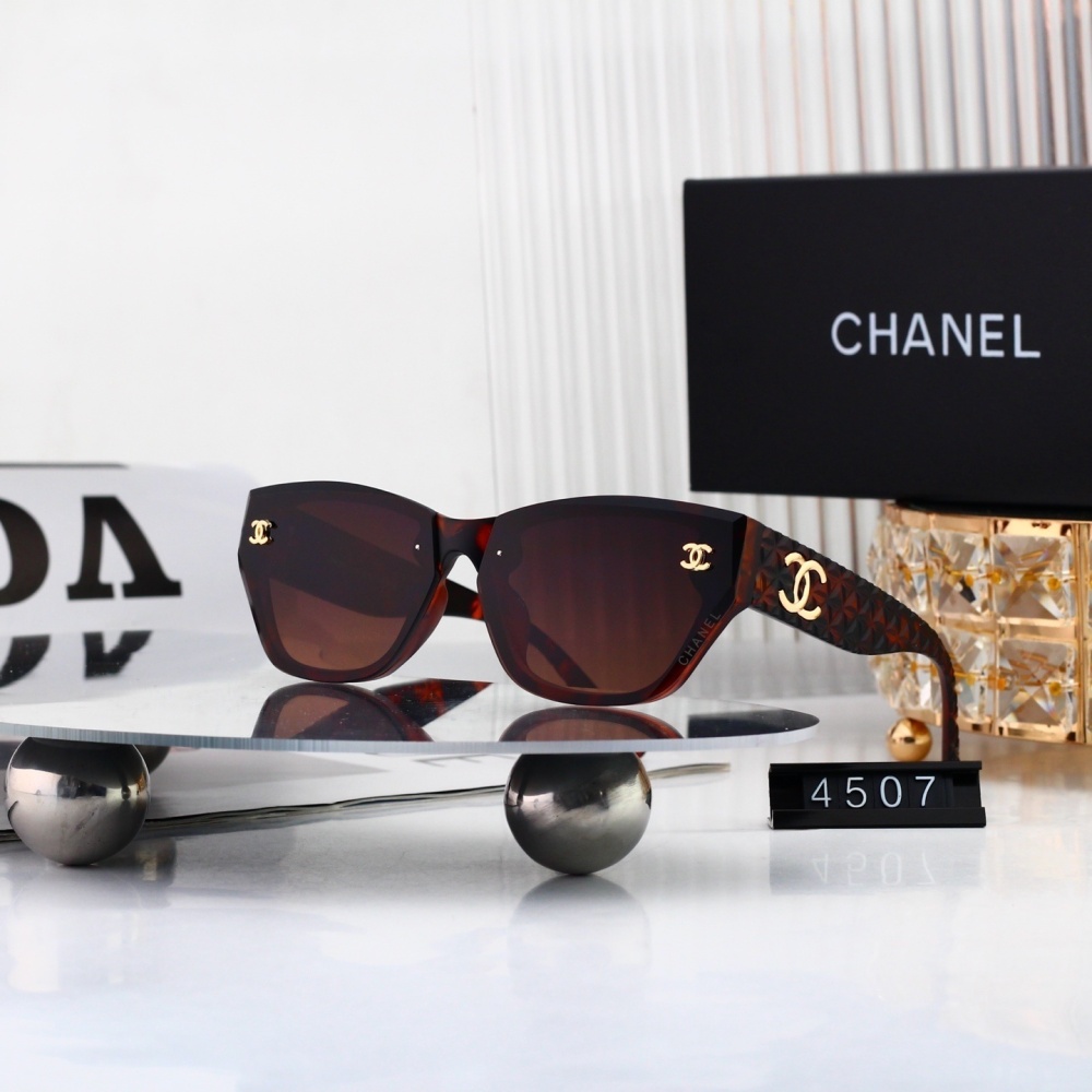 Chanel Iconic CC Logo Textured Temple Sunglasses 4507