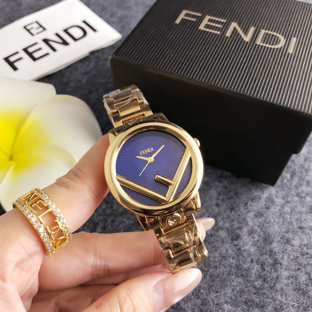 Fendi Women's FF Logo Gold Bracelet Watch