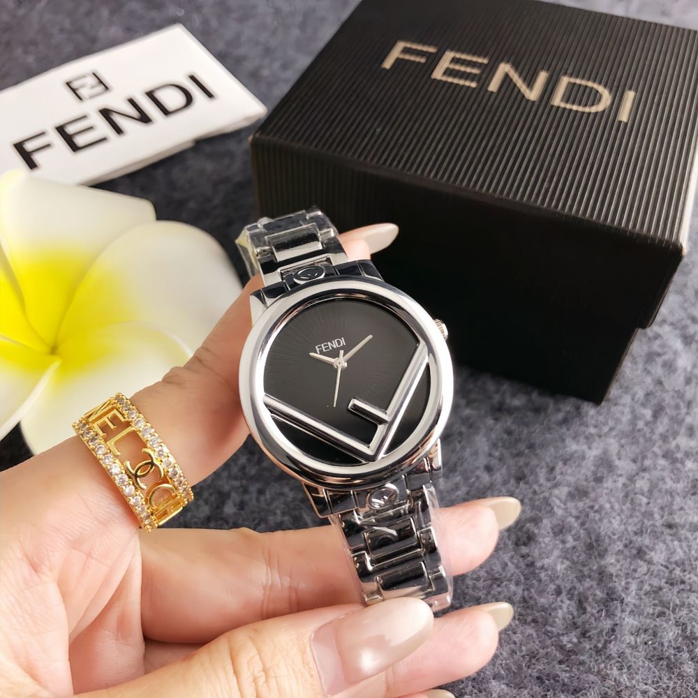 Fendi Women's FF Logo Gold Bracelet Watch