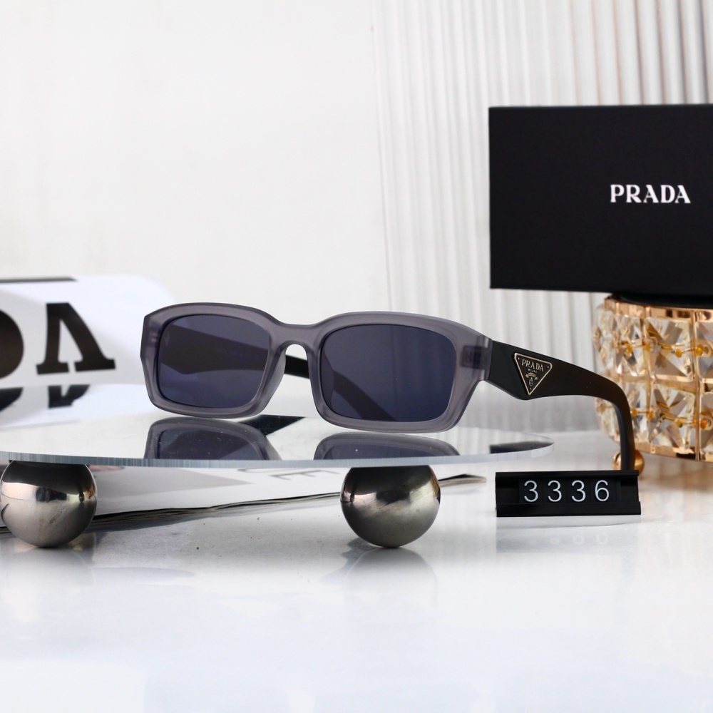 Prada Square Cat-Eye Sunglasses with Iconic Triangle Logo 3336