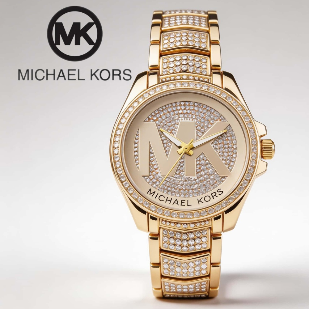 Michael Kors Women's Crystal Pave Logo Bracelet Watch