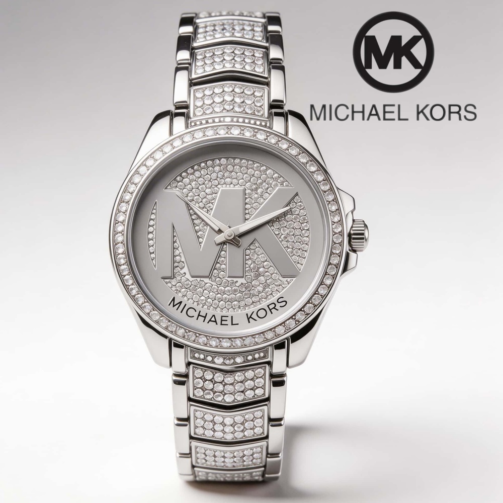 Michael Kors Women's Crystal Pave Logo Bracelet Watch