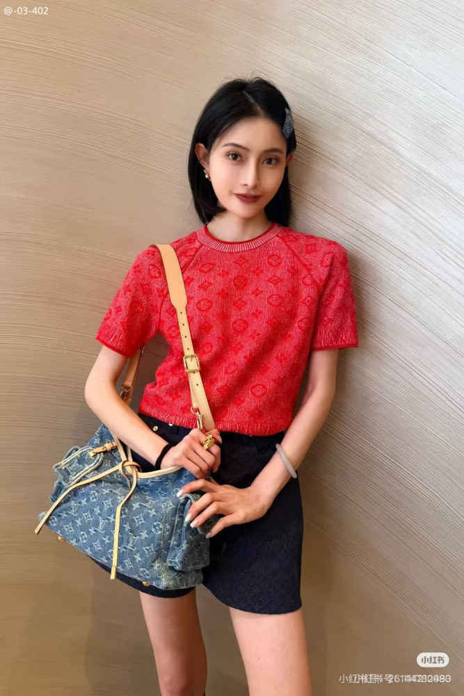 Louis Vuitton CarryAll MM Monogram Denim Hobo Bag