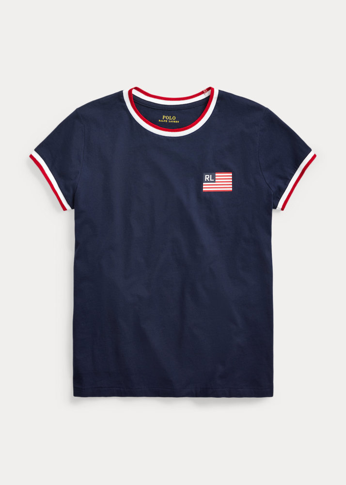Polo Ralph Lauren 女士国旗滚边T恤