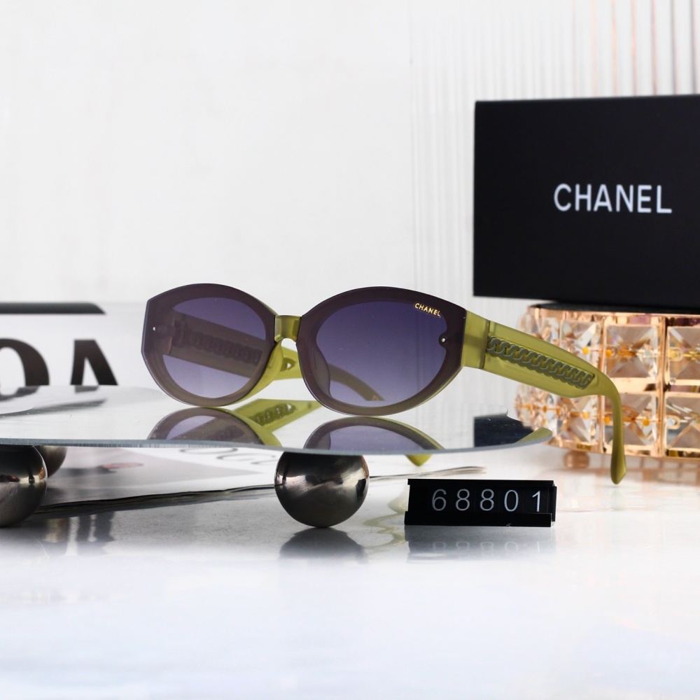 Chanel Chain Arm Oval Sunglasses