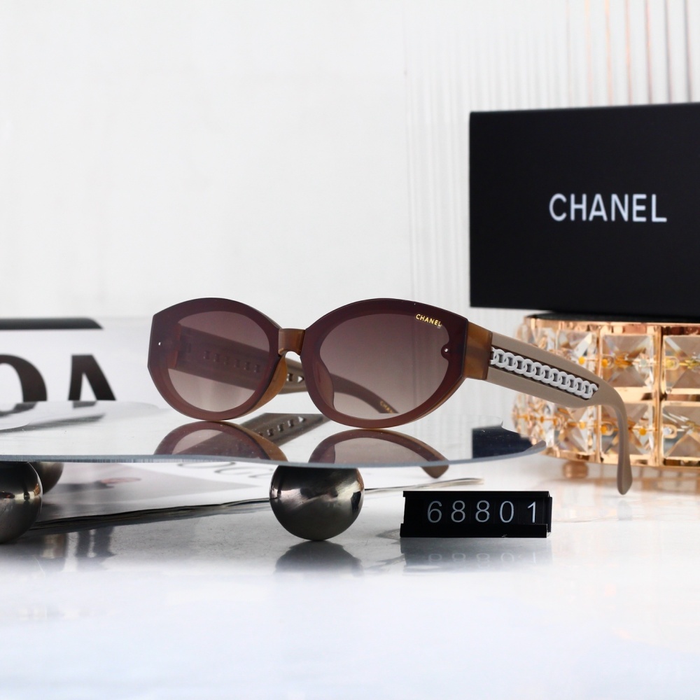 Chanel Chain Arm Oval Sunglasses