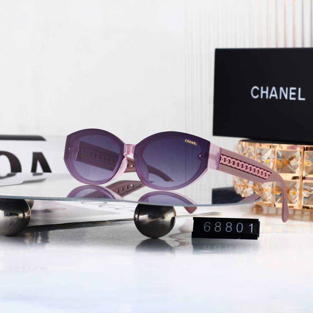 Chanel Chain Arm Oval Sunglasses