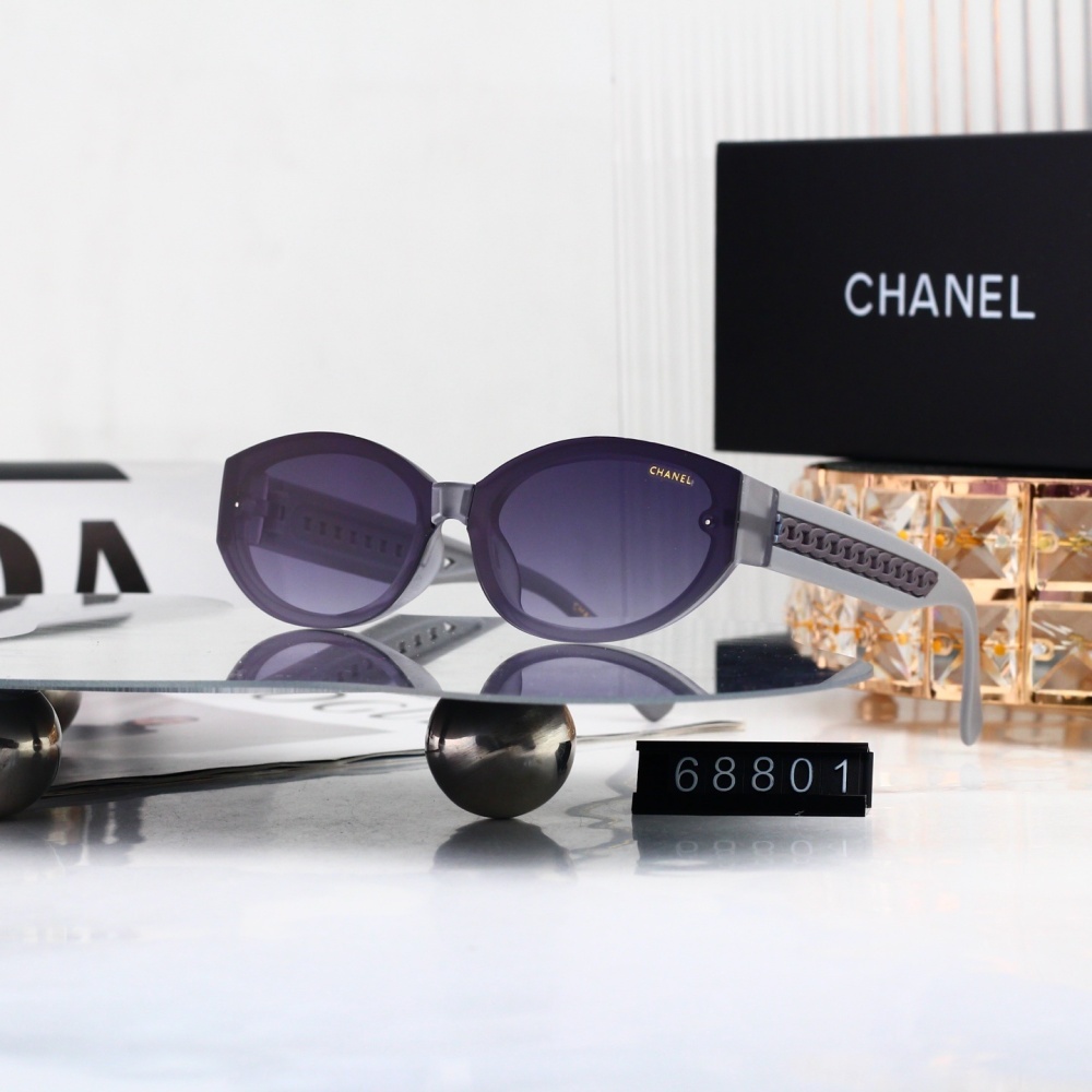 Chanel Chain Arm Oval Sunglasses