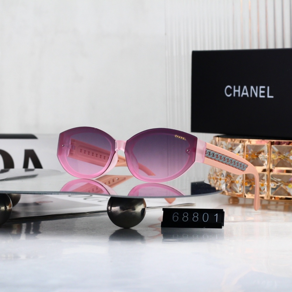 Chanel Chain Arm Oval Sunglasses