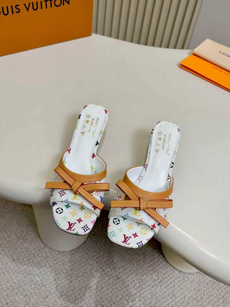 Louis Vuitton Monogram Bow Heeled Mules Collection