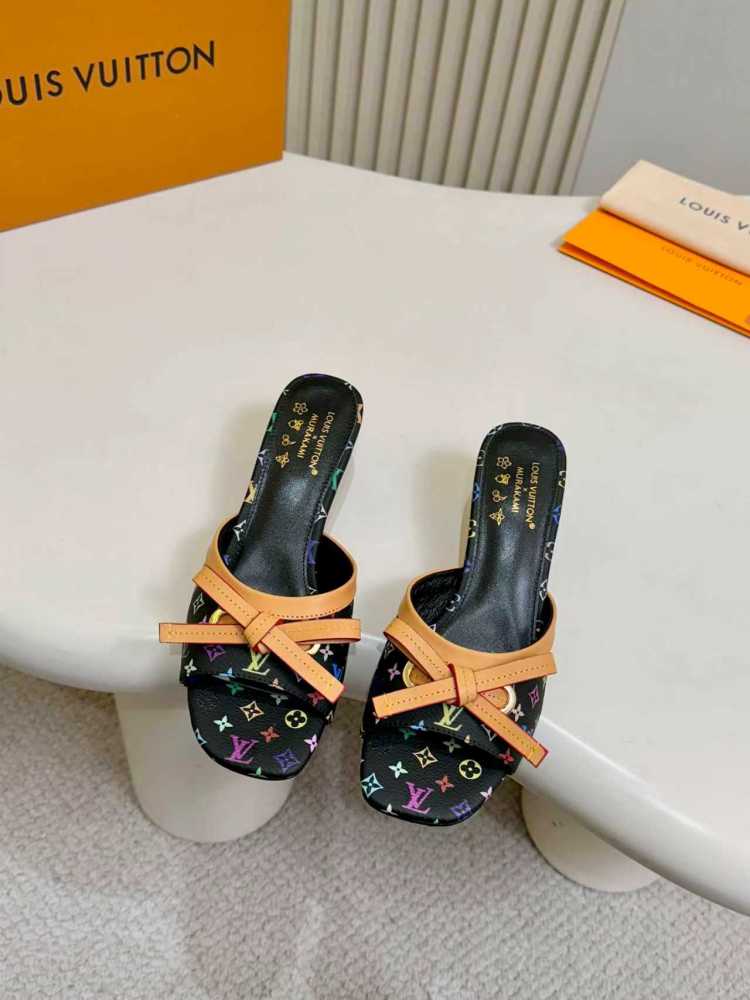 Louis Vuitton Monogram Bow Heeled Mules Collection