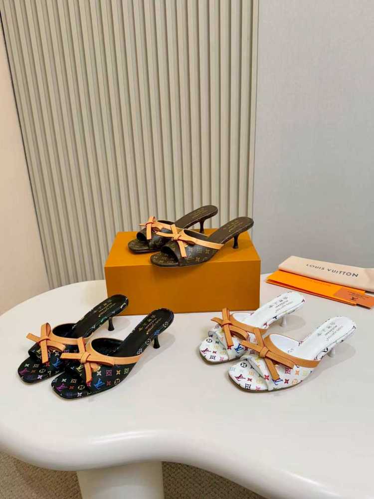 Louis Vuitton Monogram Bow Heeled Mules Collection