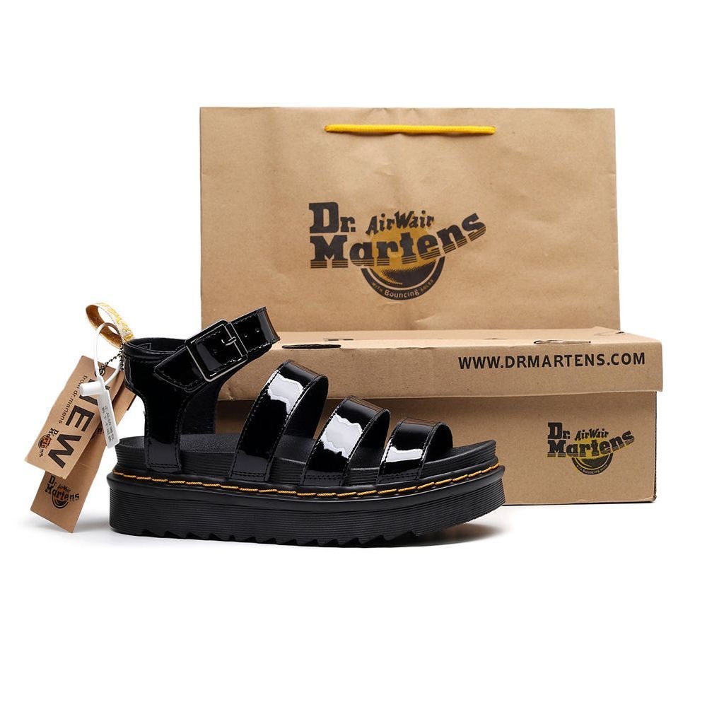 Dr. Martens Blaire 3-Strap Platform Sandals,  Leather Casual Summer Shoes