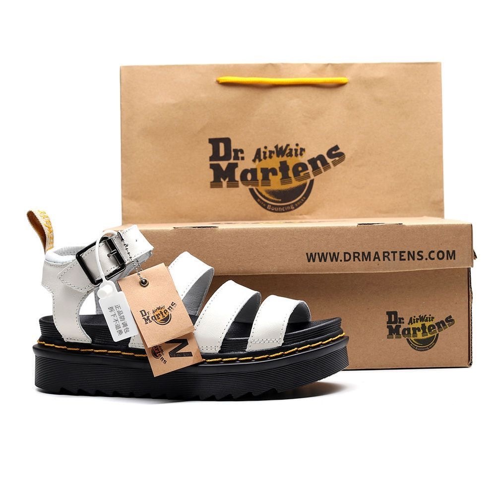 Dr. Martens Blaire 3-Strap Platform Sandals,  Leather Casual Summer Shoes