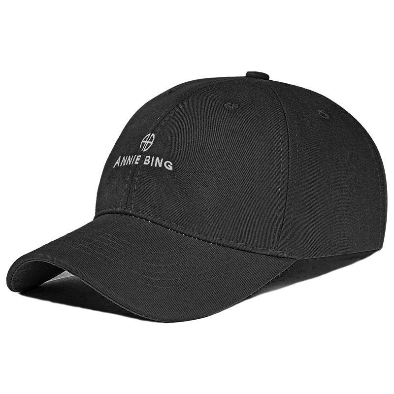 ANINE BING washed distressed letter embroidered baseball cap